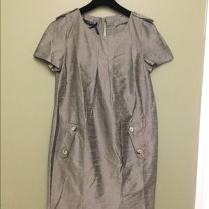 Les Copains Silver Gray Dress + Fabric Knee Length
